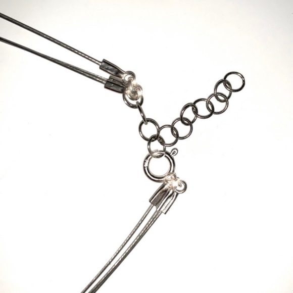 Floating Crystal Ball wire Necklace, Transparent Lucite, Genuine Crystals, new - Picture 7 of 8